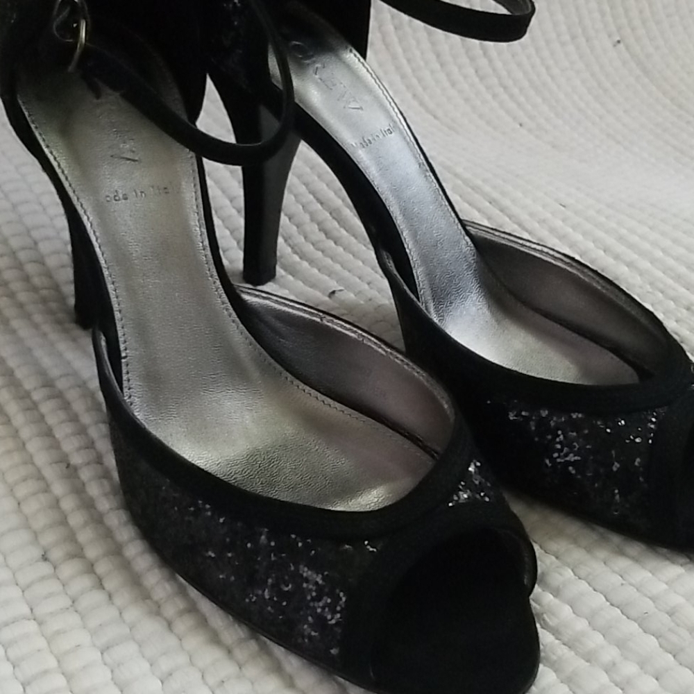 J.Crew Glitter Peep Toe Heel